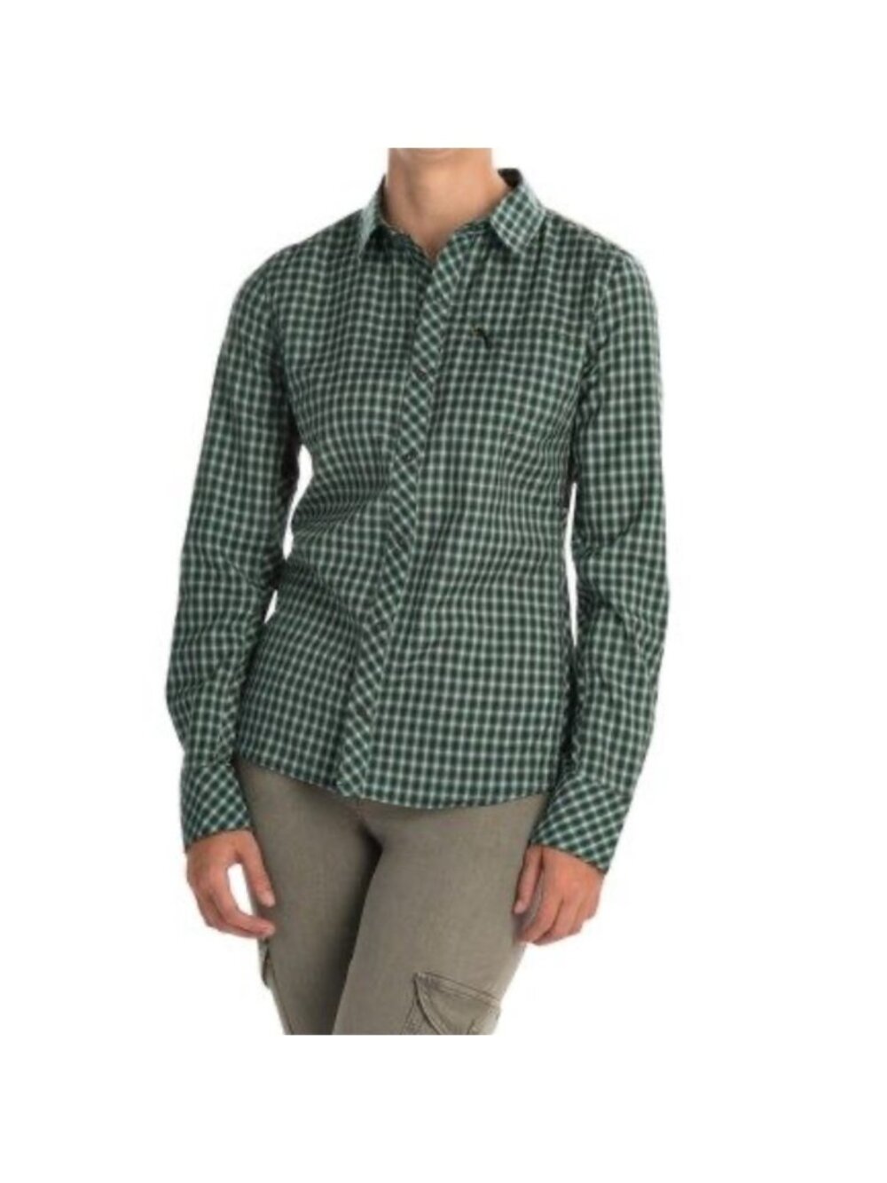 Icebreaker Laurel long sleeve snap button down top small